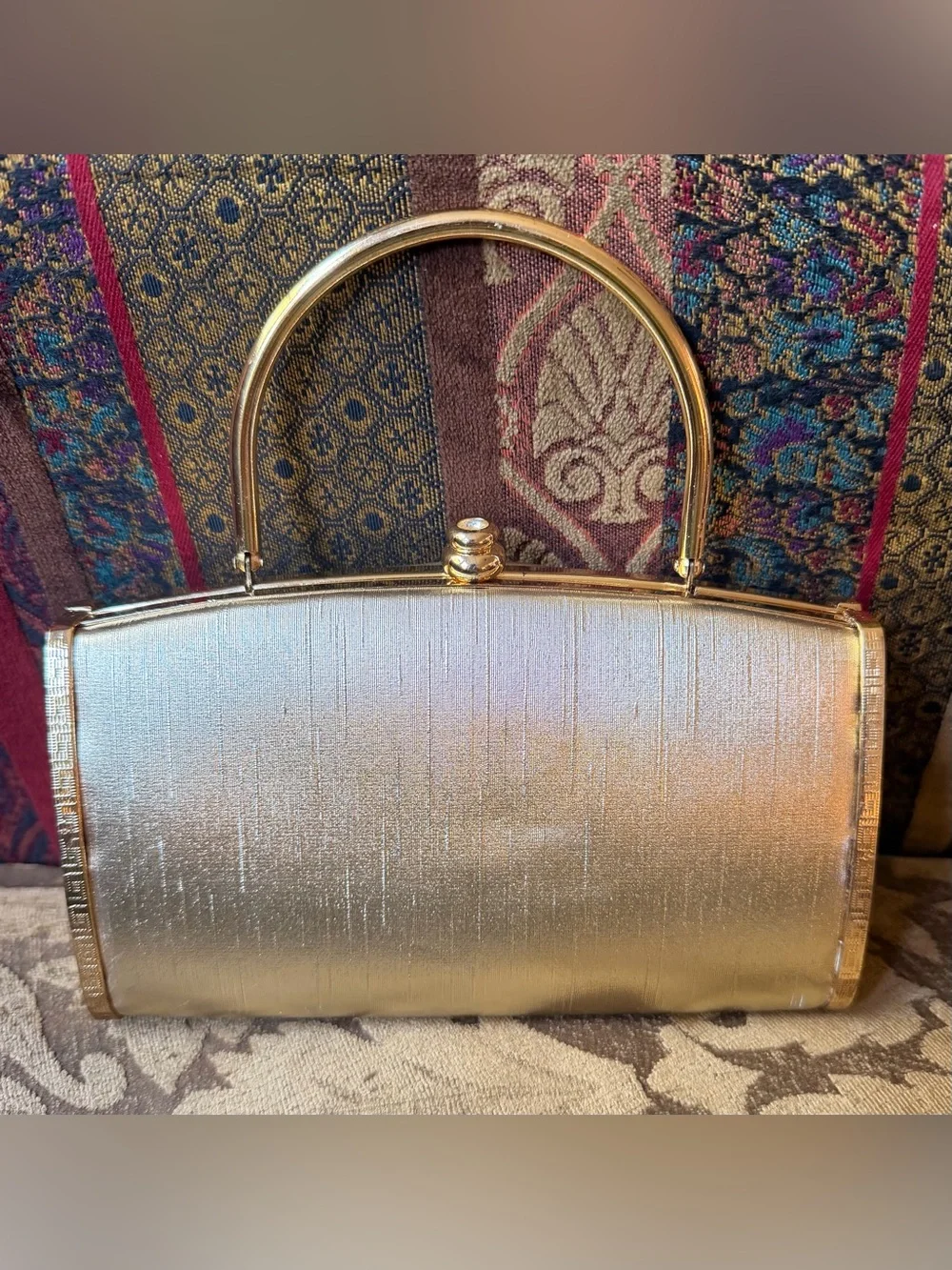 Vintage 3 in 1 Gold Evening Clutch Handbag